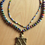 Necklace with metallic hanger