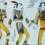 Слева: натуральные индейцы.Справа: национальный индейский вождь Орлиный Коготь.