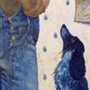 A man with a dog.15080 cm,canvas, oil.