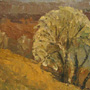 Weisser Baum.3425 cm, Pappe, Öl.